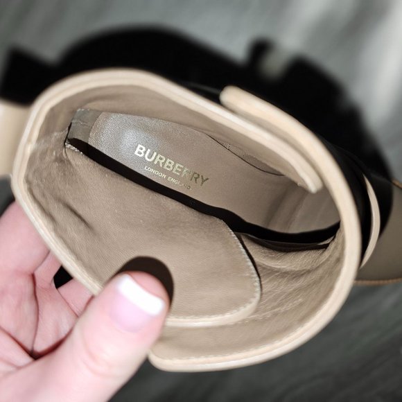 Burberry Pryle House Check Leather Ankle Boots Beige US Womens Size 6.5/7 EUS 37 - Picture 9 of 15